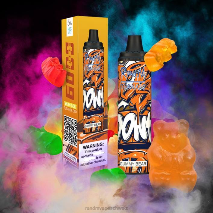 RandM Vape Schweiz | RandM Tornado 00P2281 6000 Airflow Control Vape Pod Gerät 1St Gummibär